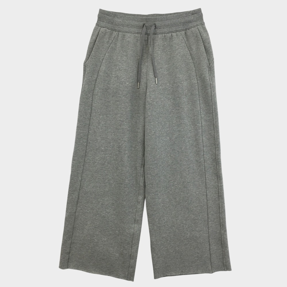 Lululemon Scuba Wide Leg High Rise Crop Pants Heathered Core Ultra Light Grey M